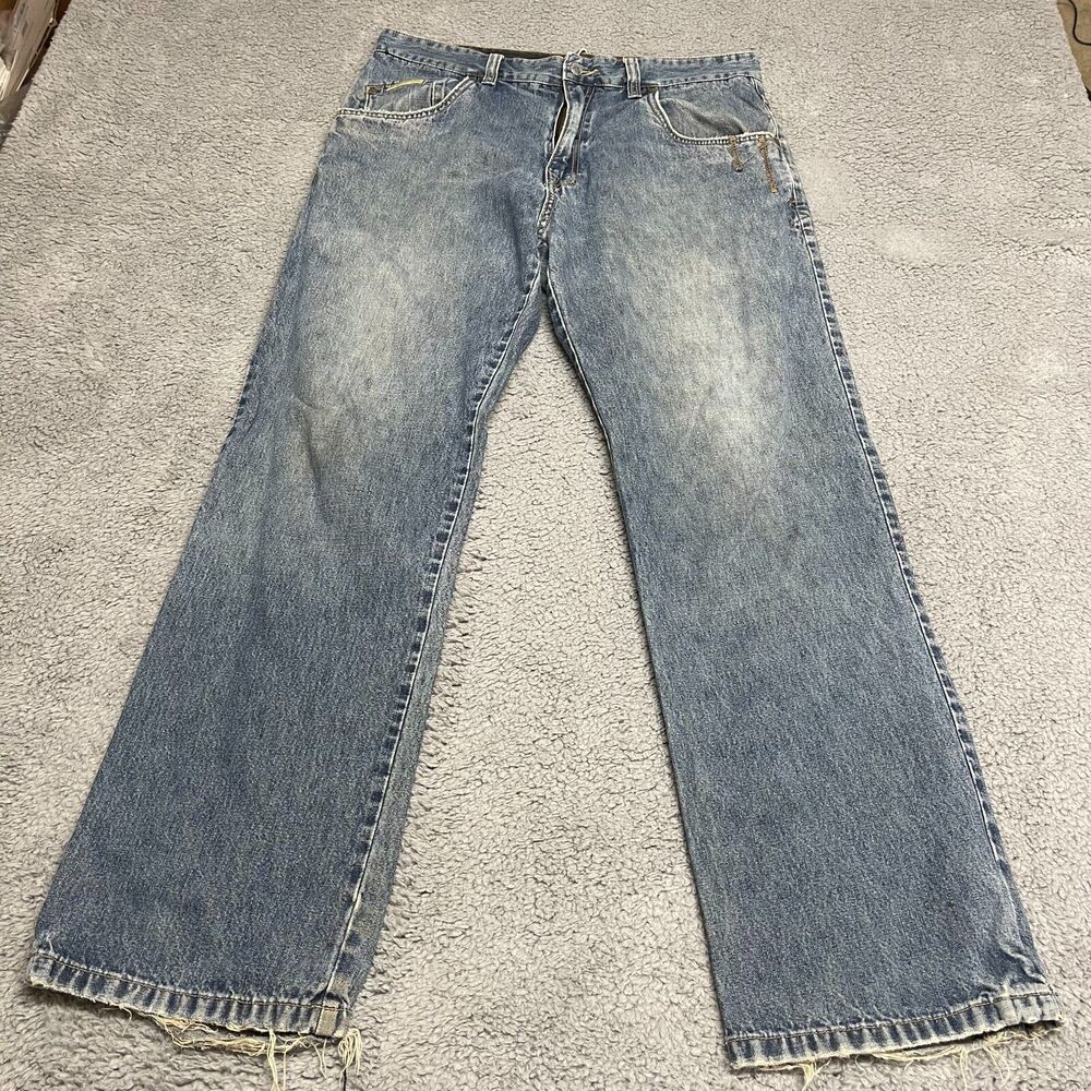 Rusty Jeans Mens 34 x 32 Blue Denim Baggy Y2K